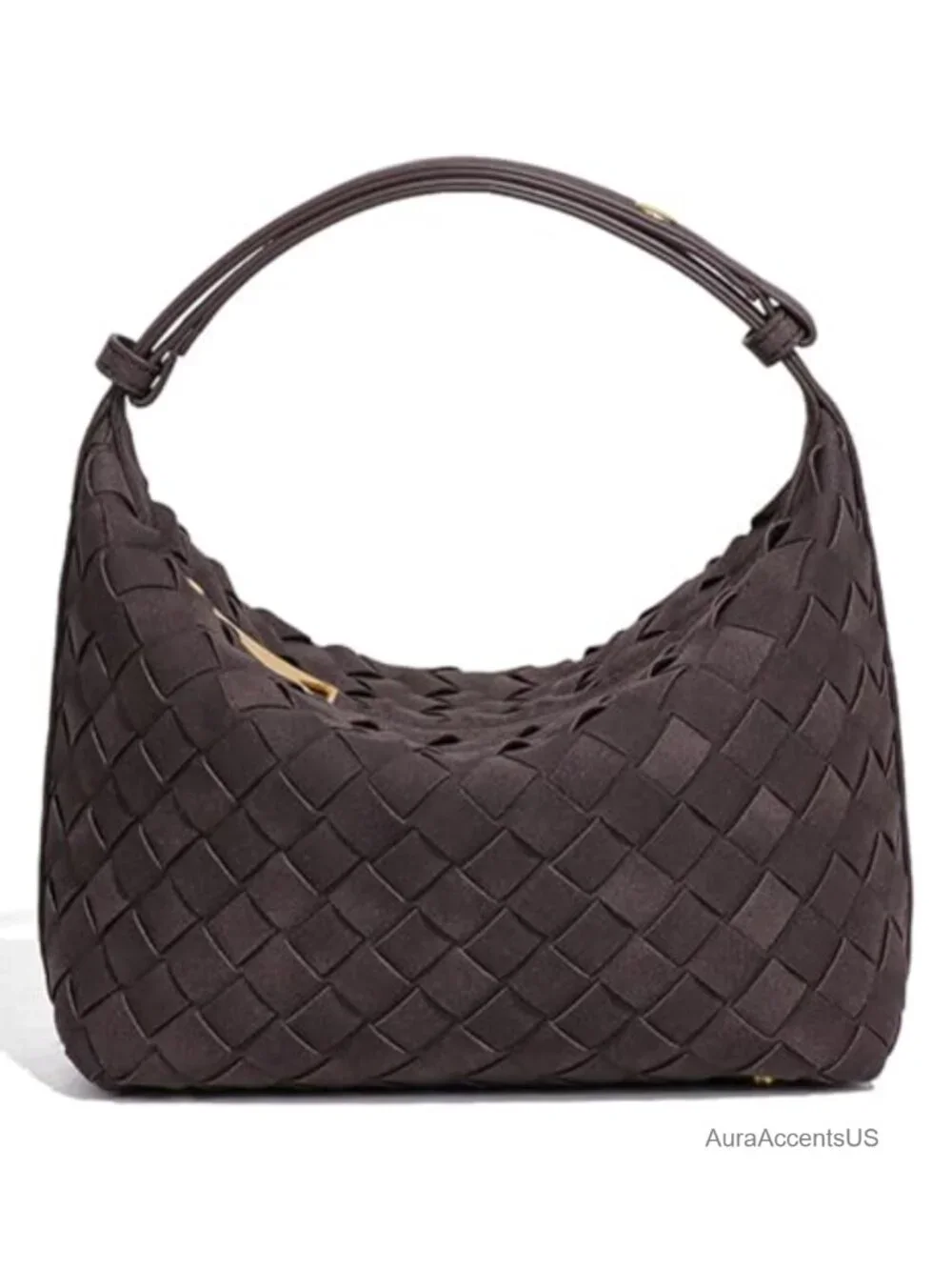 Suede Slouchy Hobo Bag Crossbody Shoulder Tote Purse Suede Woven Crescent